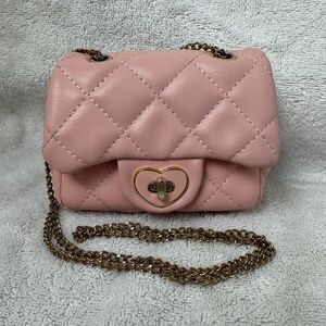 Kids Purse Gifts for Little Girls Pretty Pink w Locking Heart Flap Shoulder Bag